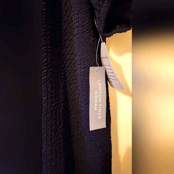 NWT Gorgeous London Times Navy Mid Sleeve Textured Plus Size Shift Dress 18W - Picture 7 of 10